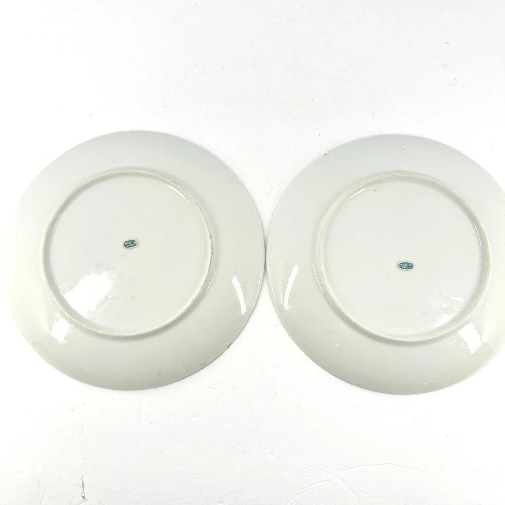 Vintage Sanyei Japan Currier & Ives Old Homestead in‎ Winter Plates Set of 2